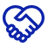 Das Bild zeigt ein blaues Herz mit einem weißen Handabdruck in der Mitte.

